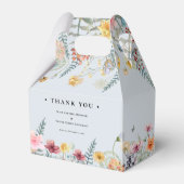 Einfache Wildblume Fern Dusty Blue Wedding Geschenkschachtel (Rückseite)