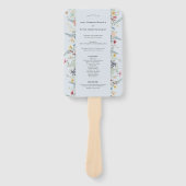Einfache Wildblume Fern Dusty Blue Wedding Program Fächer (Vorderseite)