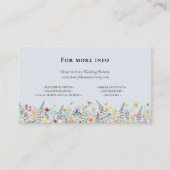 Einfache Wildblume Fern Dusty Blue Wedding Website Begleitkarte (Vorderseite)