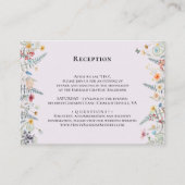 Einfache Wildblume Fern Lavender Hochzeitsempfang Begleitkarte (Vorderseite)