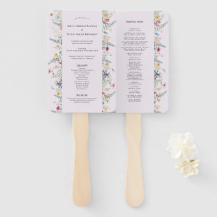 Einfache Wildblume Fern Lavender Hochzeitsprogramm Fächer