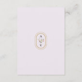 Einfache Wildblume Fern Lavender Wedding Details Begleitkarte (Rückseite)