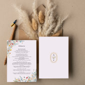 Einfache Wildblume Fern Lavender Wedding Details Begleitkarte