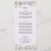 Einfache Wildblume Fern Lavender Wedding Flat Menükarte (Vorderseite)