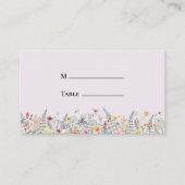 Einfache Wildblume Fern Lavender Wedding Flat Platzkarte (Vorderseite)