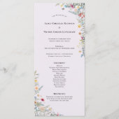 Einfache Wildblume Fern Lavender Wedding Flat Programm (Vorderseite)
