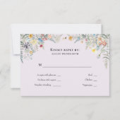 Einfache Wildblume Fern Lavender Wedding Monogram RSVP Karte (Vorderseite)