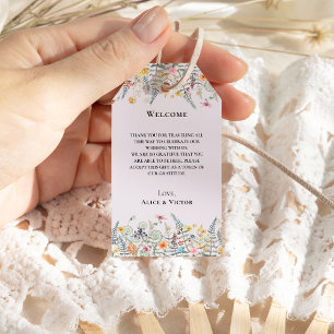 Einfache Wildblume Fern Lavender Wedding Willkomme Geschenkanhänger