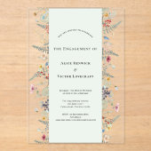 Einfache Wildblume Fern Mind Green Engagement Part Acryleinladungen (Vorderseite)