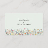 Einfache Wildblume Fern Mint Green Wedding Flat Platzkarte (Rückseite)