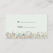 Einfache Wildblume Fern Mint Green Wedding Flat Platzkarte (Vorderseite)