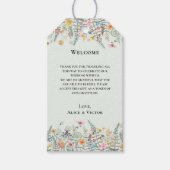 Einfache Wildblume Fern Mint Green Wedding Willkom Geschenkanhänger (Vorderseite)