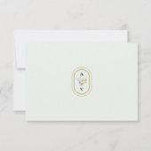 Einfache Wildblume Fern Mint Green Wedgram RSVP Karte (Rückseite)