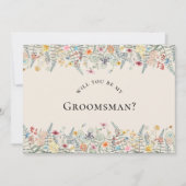 Einfache Wildblume für den Trauzeuge-Vorschlagskar Einladung (Vorderseite)