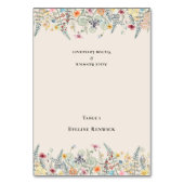 Einfache Wildblume für Hochzeitsfräsen, faltbare P Tischnummer (Vorderseite)