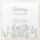 Einfache Wildblume für jede Farbensehe Glasuntersetzer (Vorderseite)