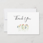 Einfache Wildblume Hochzeit Dankeschön-Karte Dankeskarte (Vorderseite)