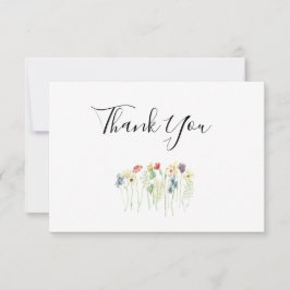 Einfache Wildblume Hochzeit Dankeschön-Karte Dankeskarte