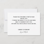 Einfache Wildblume Hochzeit Dankeschön-Karte Dankeskarte (Rückseite)