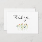 Einfache Wildblume Hochzeit Dankeschön-Karte Dankeskarte (Vorne/Hinten)