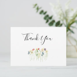 Einfache Wildblume Hochzeit Dankeschön-Karte Dankeskarte