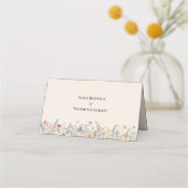 Einfache Wildblume Hochzeit Entree Choice geklappt Platzkarte (Rückseite)