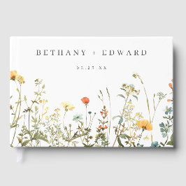 Einfache Wildblume Hochzeit Gästebuch