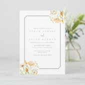 Einfache Wildblume Hochzeit im Freien Einladung (Stehend Vorderseite)