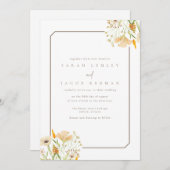 Einfache Wildblume Hochzeit im Freien Einladung (Vorne/Hinten)