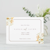 Einfache Wildblume Hochzeit im Freien Save The Date (Stehend Vorderseite)