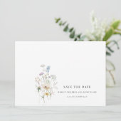 Einfache Wildblume Hochzeit Save the Date (Stehend Vorderseite)