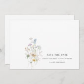 Einfache Wildblume Hochzeit Save the Date (Vorne/Hinten)
