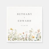 Einfache Wildblume Hochzeit Serviette (Vorderseite)