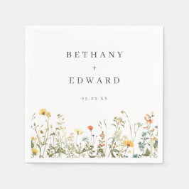 Einfache Wildblume Hochzeit Serviette