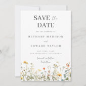 Einfache Wildblume Hochzeit speichern das Datum Save The Date (Vorderseite)