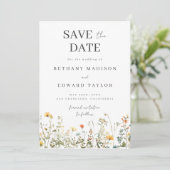 Einfache Wildblume Hochzeit speichern das Datum Save The Date (Stehend Vorderseite)