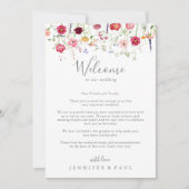 Einfache Wildblume Hochzeit Willkommensbrief (Vorderseite)