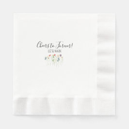 Einfache Wildblume Hochzeitscocktail Napkins Serviette
