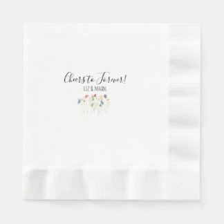 Einfache Wildblume Hochzeitscocktail Napkins Serviette