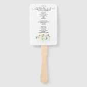 Einfache Wildblume Hochzeitsprogramm Hand Fan Fächer (Vorderseite)