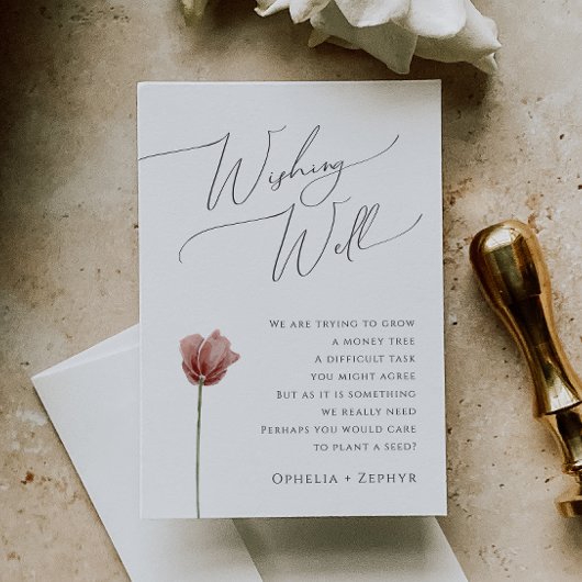 Einfache Wildblume | Hochzeitswunschgut Begleitkarte