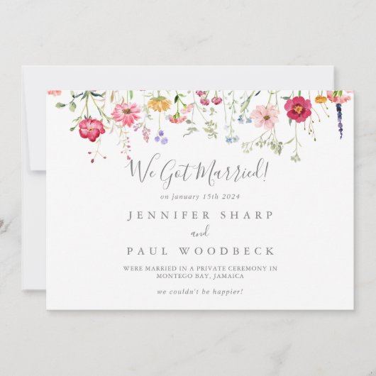 Einfache Wildblume in mehreren Farben Ankündigung (Vorderseite)