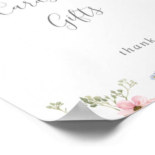 Einfache Wildblume Karten und Geschenke-Zeichen Poster (Ecke)