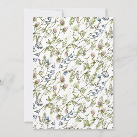 Einfache Wildblume | Kommunion Einladung (Rückseite)