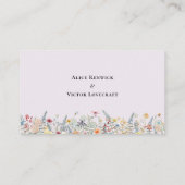 Einfache Wildblume Lavender Wedding Menü Flat Platzkarte (Rückseite)