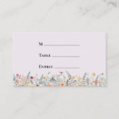 Einfache Wildblume Lavender Wedding Menü Flat Platzkarte (Vorderseite)
