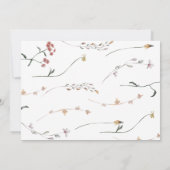 Einfache Wildblume MInimal Wedding speichern das D Einladung (Rückseite)