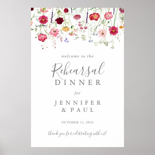 Einfache Wildblume Probe Empfang Poster (Vorne)