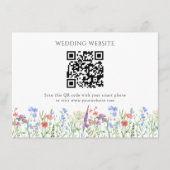 Einfache Wildblume QR Code Hochzeit Begleitkarte (Vorderseite)