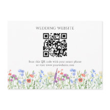 Einfache Wildblume QR Code Hochzeit